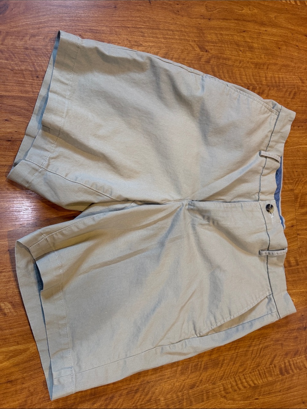Chaps Light Khaki Flat-Front Shorts